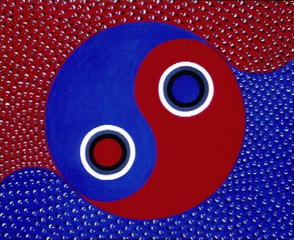 Ying-Yang en rouge et bleu