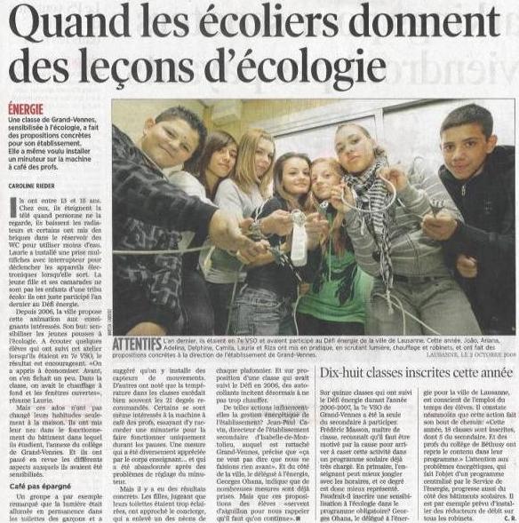 l'article du journal avec photo